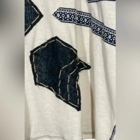 Free People Nordic Compass Top Arrow Knit Long Sleeve Oversized Tee Boho Size XS - Picture 7 of 13